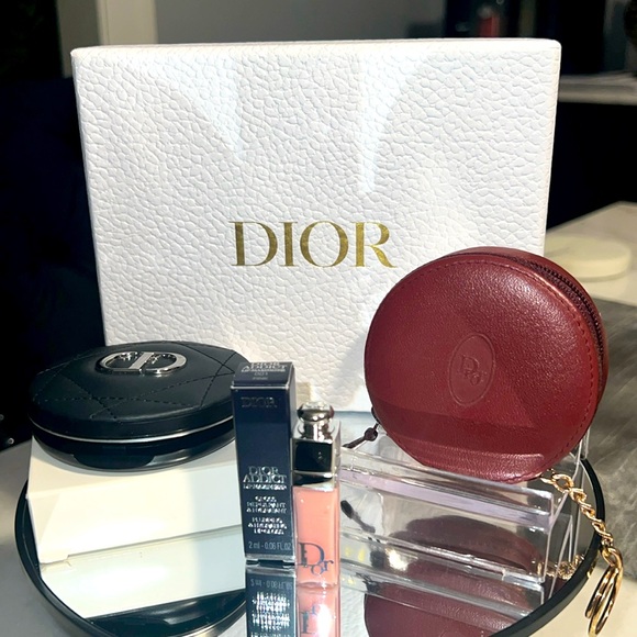 AUTHENTIC VINTAGE DIOR LEATHER KEYRING COIN POUCH BUNDLE - Picture 1 of 15